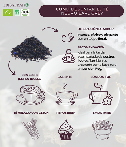 Té Negro Earl Grey Ecológico Granel | Calidad | Frisafran 100 G_4