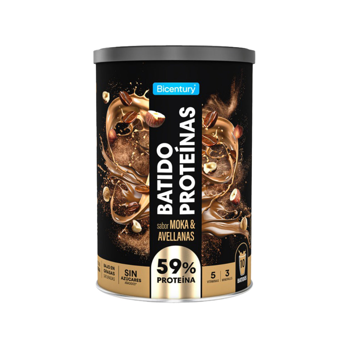 Batido Proteína Moka Avellana BICENTURY 340g