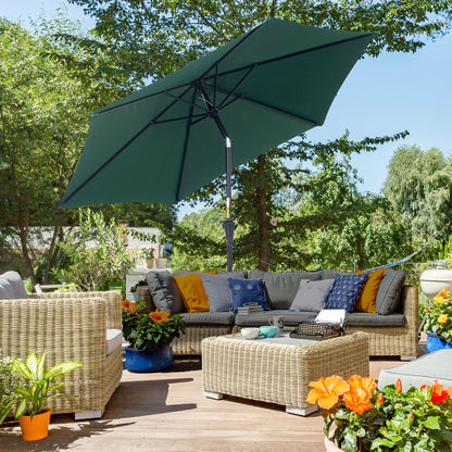 Sombrilla De Jardín Reclinable Con Manivela Outsunny Ø270x235cm Verde_1
