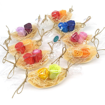 5 Barcas Con Flores Para Regalo Invitados (surtido) - Rosas De Jabón Para Baño Aromático. Detalle Original Para Eventos_0
