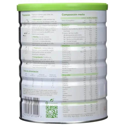 Promo 2x Leche de iniciación de cabra para lactantes 1 Capricare 800 g