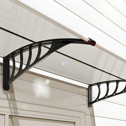 Marquesina Exterior Policarbonato Outsunny 200x96x27 Cm Transparente_3