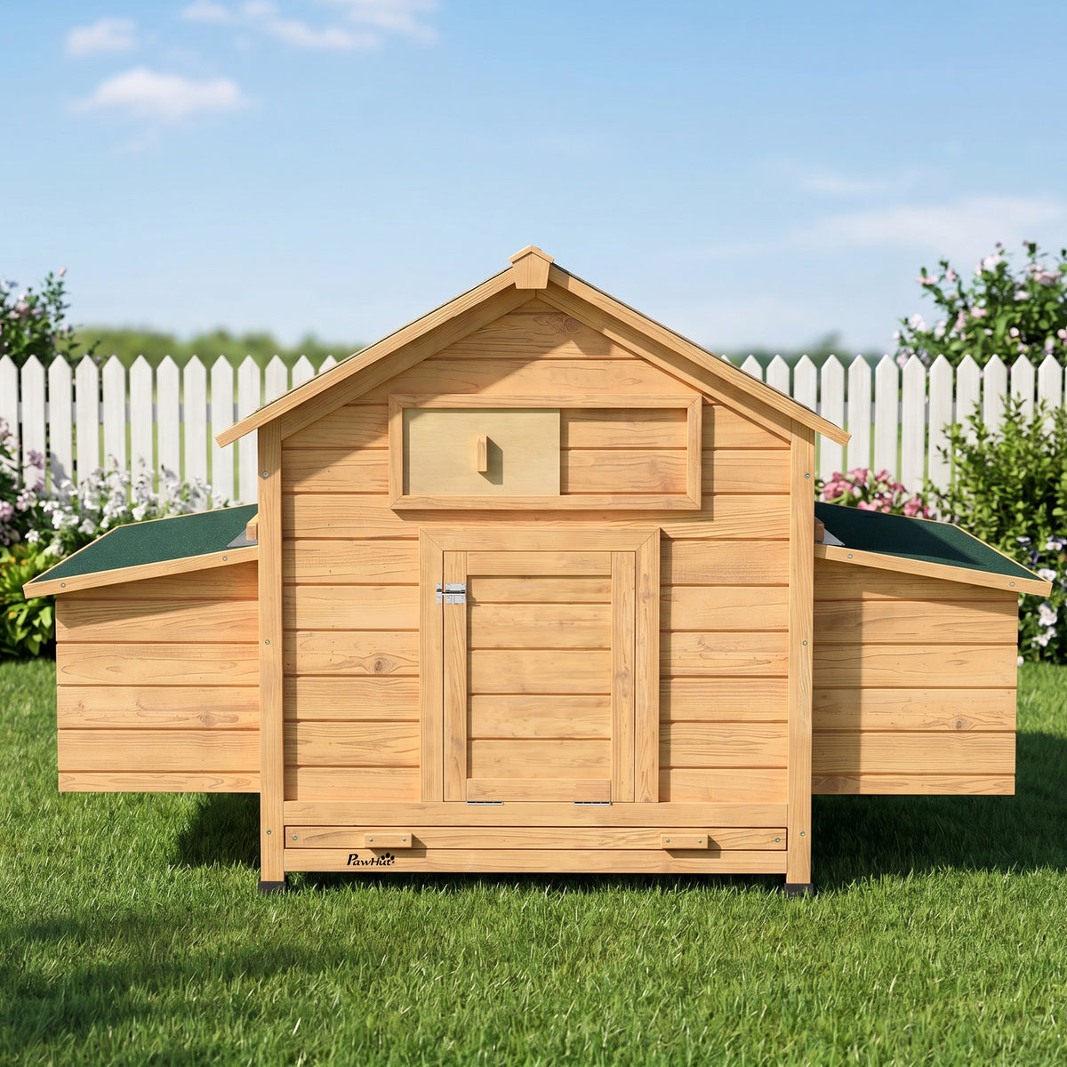 Gallinero De Madera Pawhut Madera De Abeto Amarillo 150x100x96.5 Cm_3