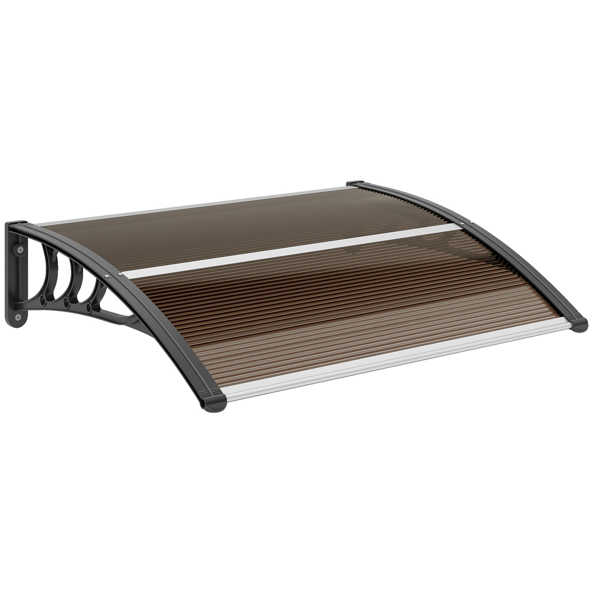 Tejadillo De Protección Outsunny Aleación De Aluminio, Pp Marrón 75x100x23 Cm_0
