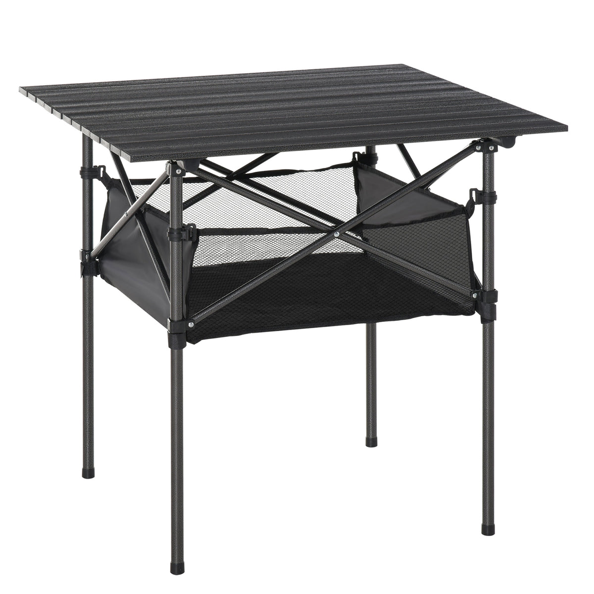 Mesa De Camping Plegable Outsunny Negro 70x70x69 Cm_0