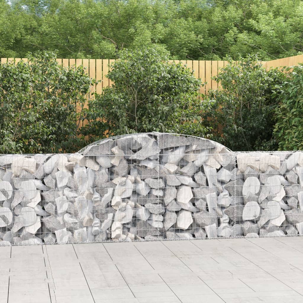 Cestas De Gaviones 25 Uds Forma De Arco Hierro 300x30x80/100 Cm_1