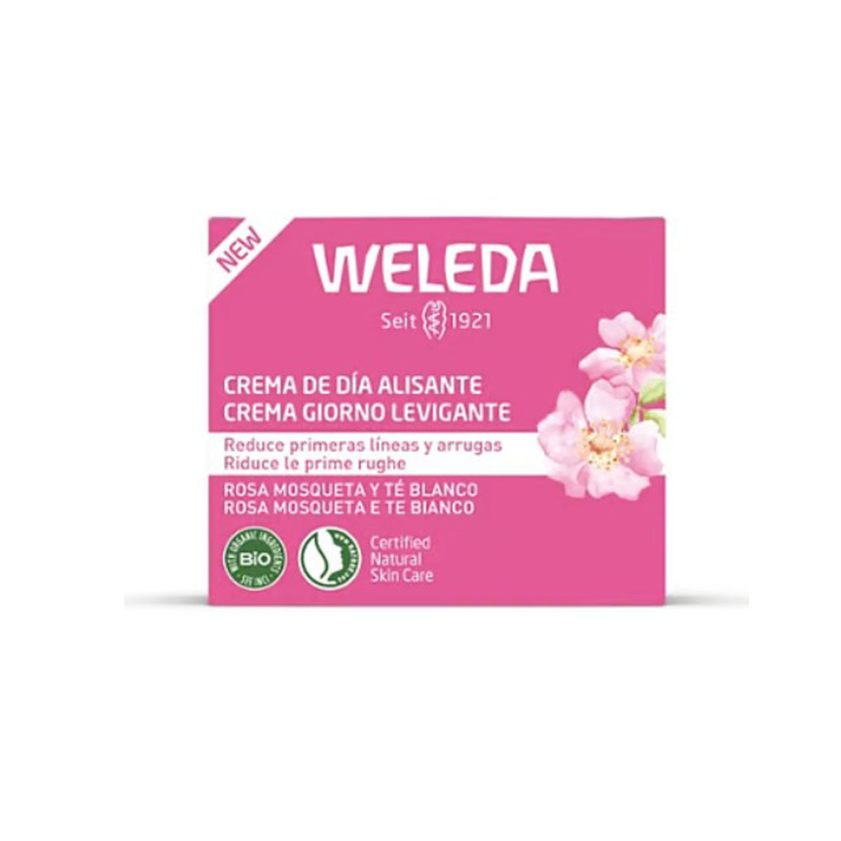 Crema de Día Alisante de Rosa Mosqueta y Té Blanco, Weleda, 40ml