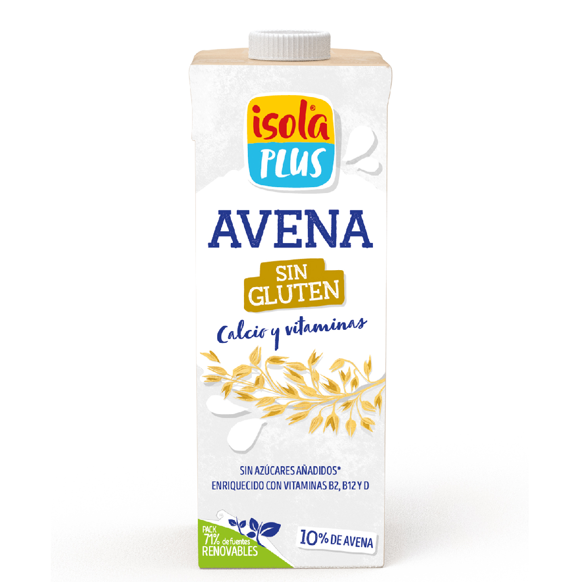 Bebida vegetal de Avena Sin gluten con Calcio y Vitaminas 1L Isola
