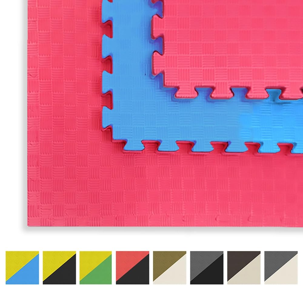 Tatami Puzzle Eva Para Suelo Infantil 1x1m X25mm Rojo - Azul Pack Ahorro 12 Unidades_2