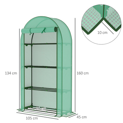 Invernadero De Jardín Outsunny Pe, Acero Verde 105x45x160 Cm 84h-221v00gn_2
