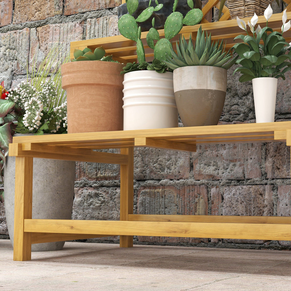 Estantería Para Plantas Outsunny Madera De Abeto Madera Natural 75x50x166 Cm_3