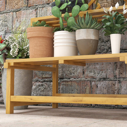 Estantería Para Plantas Outsunny Madera De Abeto Madera Natural 75x50x166 Cm_3