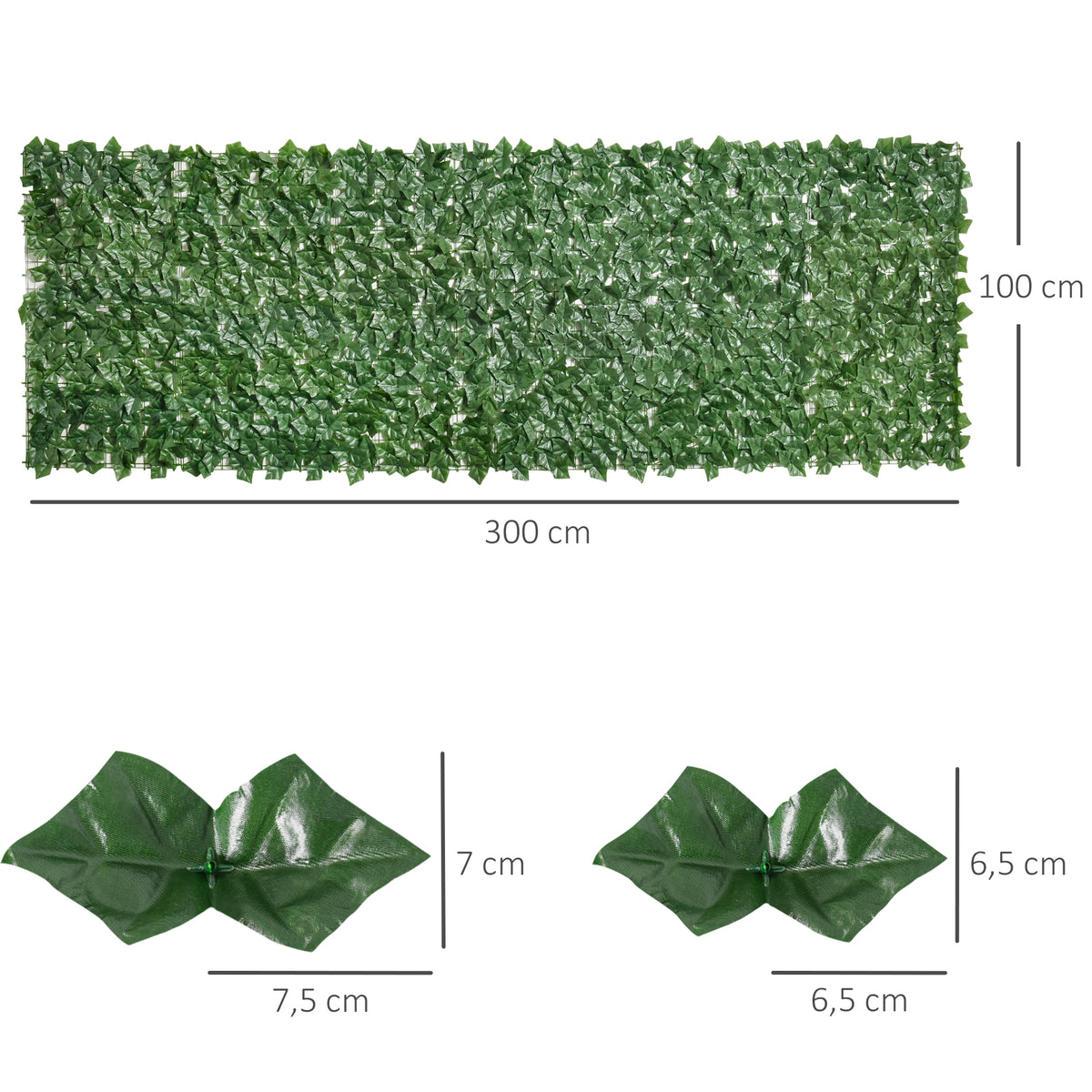 Seto Artificial En Rollo Balcón Valla Jardín Outsunny 3x1 M Verde_2