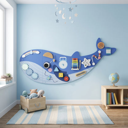 Tablero Sensorial Montessori Aiyaplay Mdf Azul 120x55.5x4 Cm_1