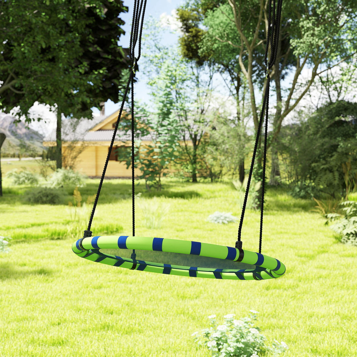 Columpio Infantil Aiyaplay Textilene, Metal Azul 100x100x180 Cm_1