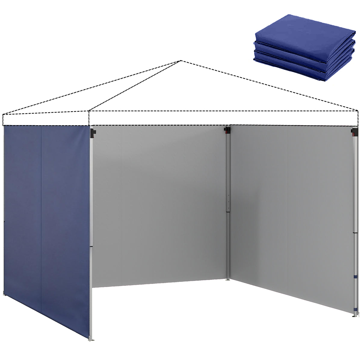Paredes Laterales Carpa Outsunny Tela Oxford Azul 300x200 Cm_0
