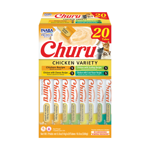 Churu Variedades de pollo Snack cremoso para gatos 20 x 14 g