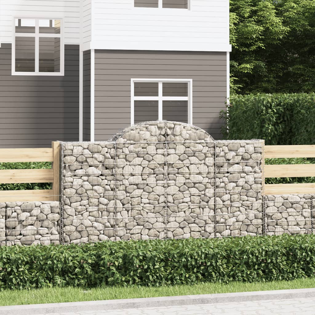Cestas De Gaviones 7 Uds Forma De Arco Hierro 200x50x120/140 Cm_1