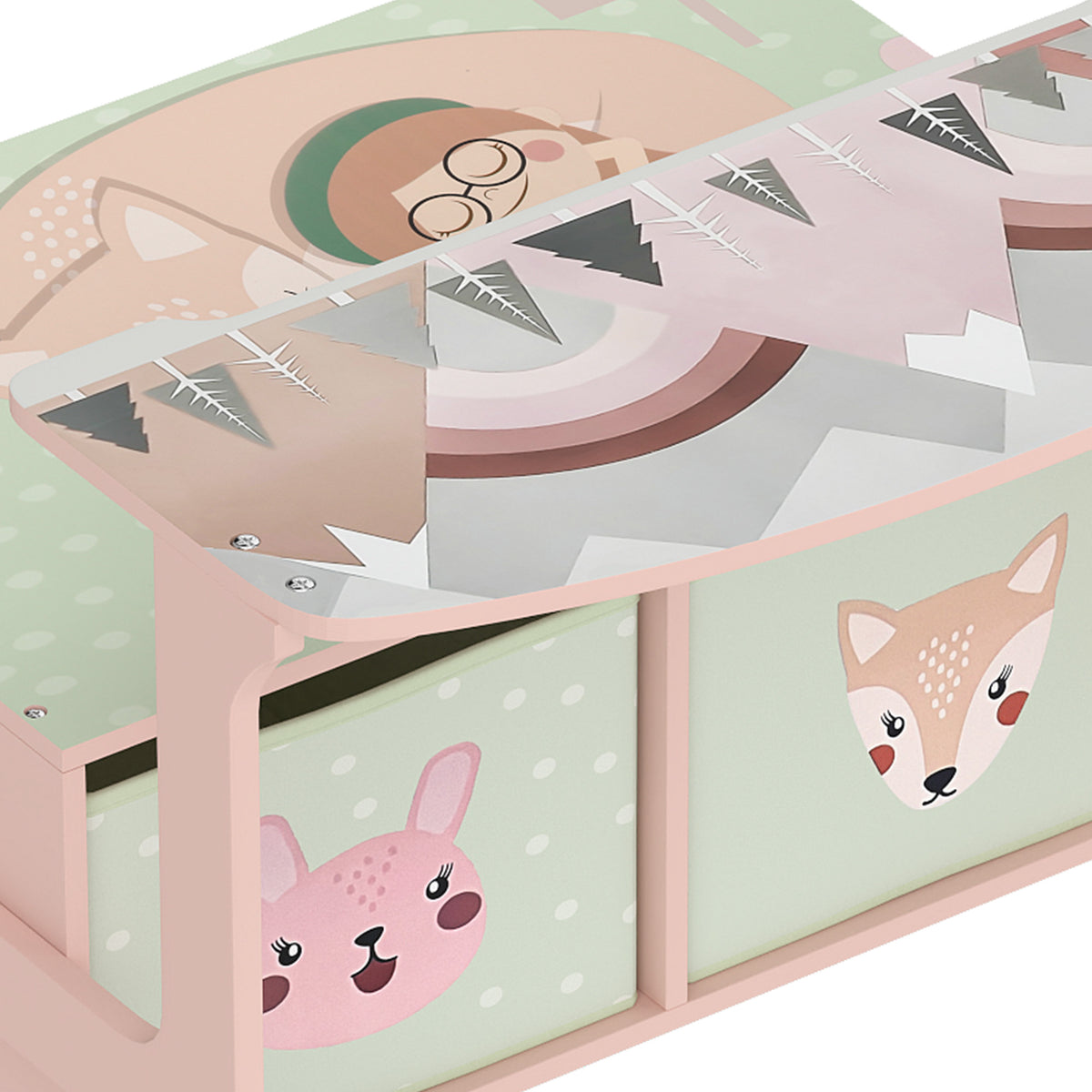 Aiyaplay Banco Infantil Convertible 3 En 1 Juego De Mesa Y Silla Rosa_4