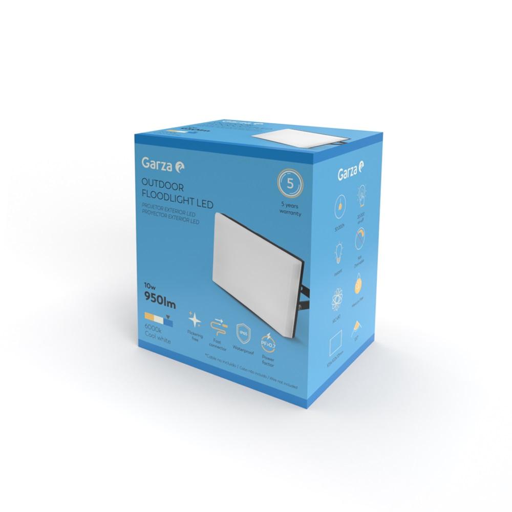 Proyector foco Design LED de exterior, 10W, 950LM, Luz fría (6000K) Garza