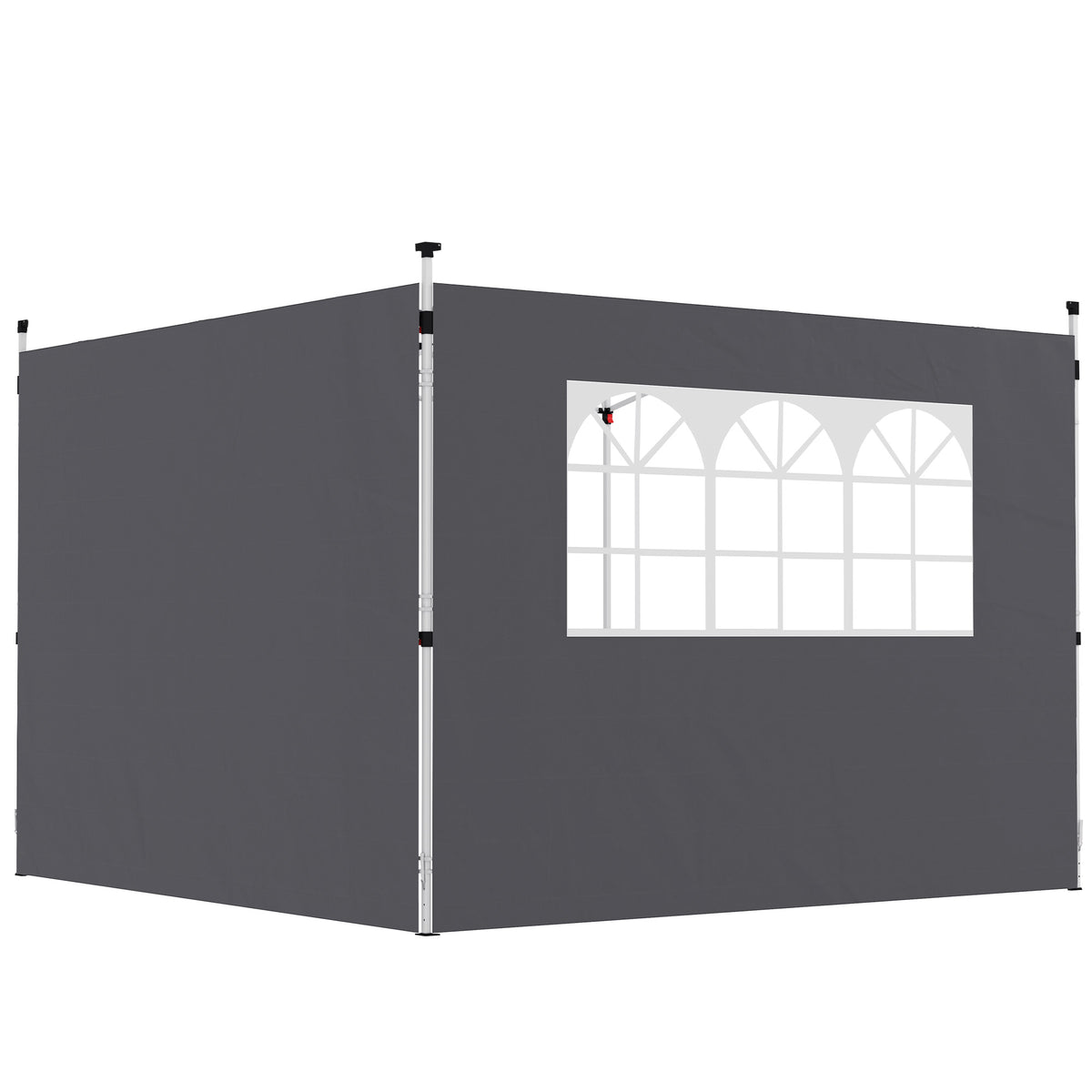 Paredes Laterales Carpa Outsunny Tela Oxford Gris Oscuro 295x200 Cm_0