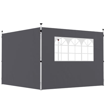 Paredes Laterales Carpa Outsunny Tela Oxford Gris Oscuro 295x200 Cm_0
