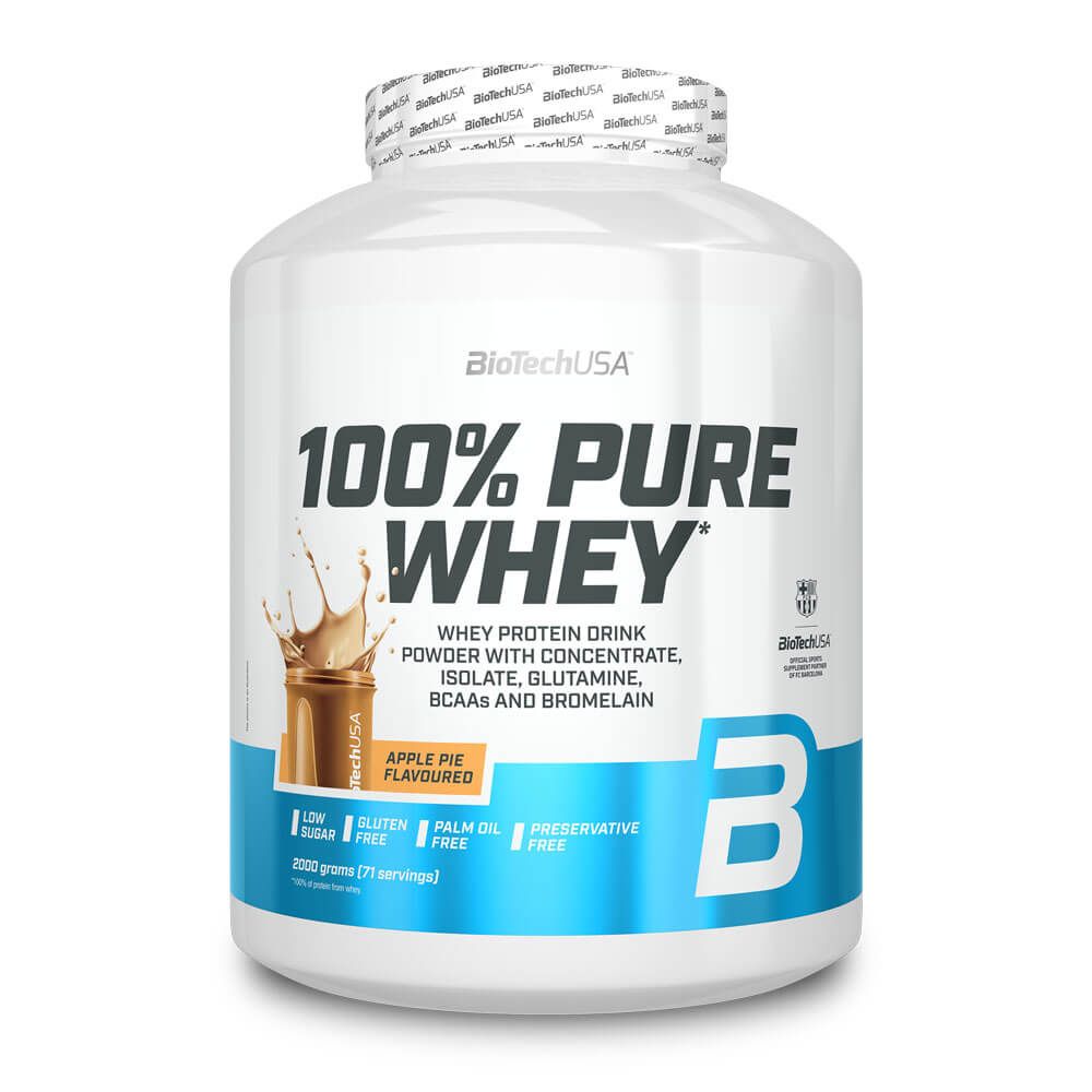 100% Pure Whey - 2kg - Caramelo Capuchino - Proteina De Suero Whey - Biotech Usa_0