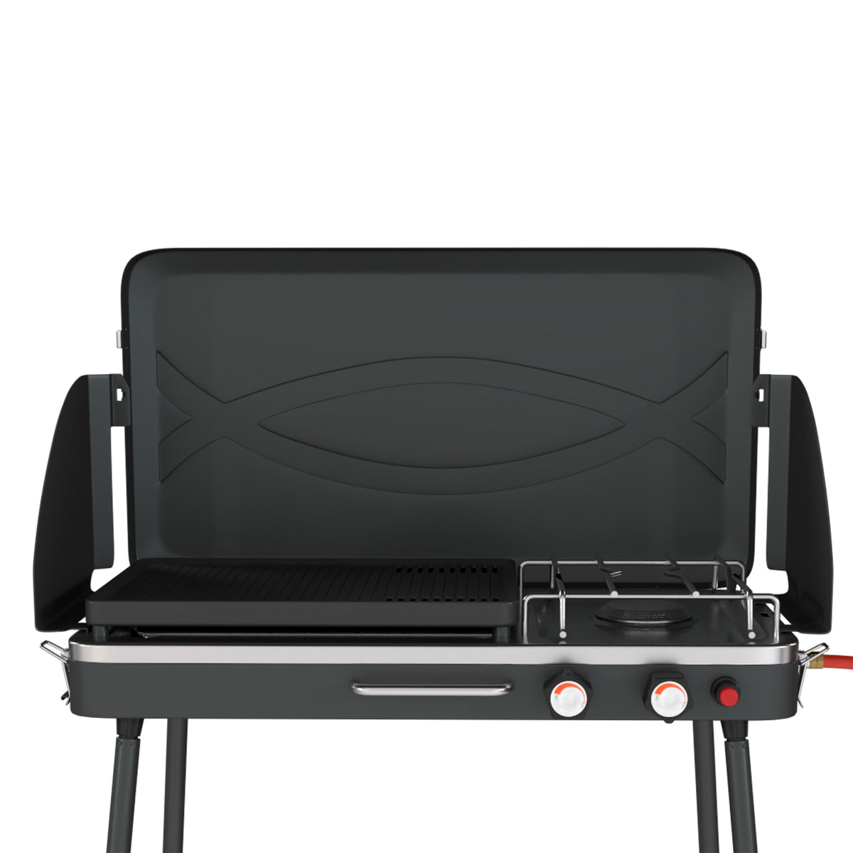 Barbacoa De Gas Outsunny Aluminio Fundido, Metal Negro 61x47x88 Cm_5