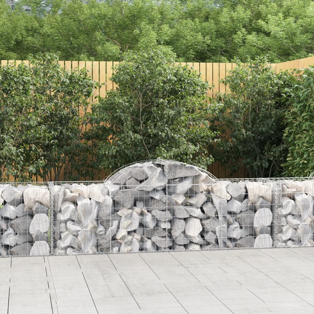Cestas De Gaviones 25 Uds Forma De Arco Hierro 200x50x60/80 Cm_1