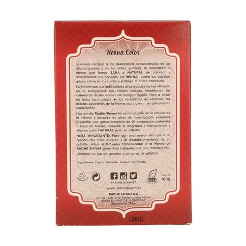 Tinte castaño cobrizo Henna en polvo Radhe Shyam 100 g