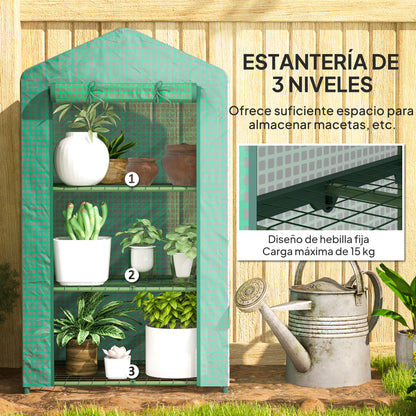 Invernadero De Jardín Outsunny Metal, Pe Verde 69x49x125 Cm_5