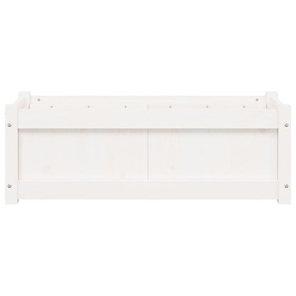 Jardinera De Madera Maciza De Pino Blanca 90x31x31 Cm_4