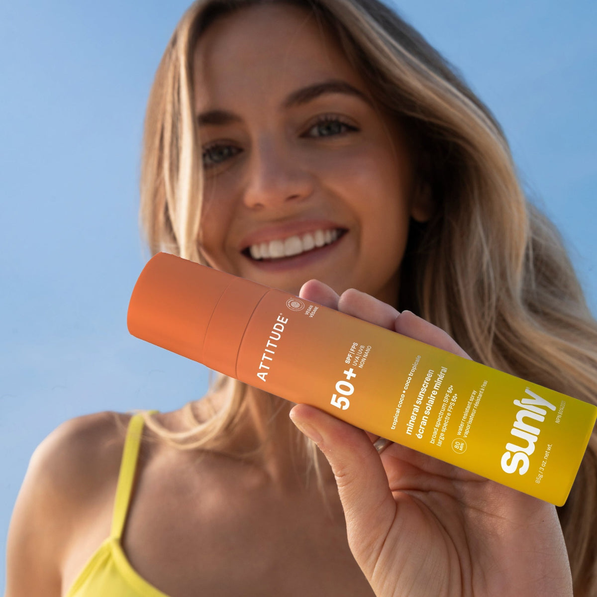 Mineral sunscreen Spray Face & Body SPF 50 Coco tropicale Attitude Sunly 75 ml