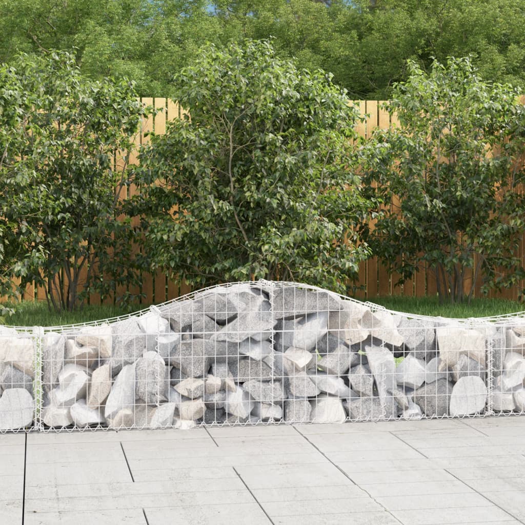 Cestas De Gaviones 12 Uds Forma De Arco Hierro 200x30x40/60 Cm_1