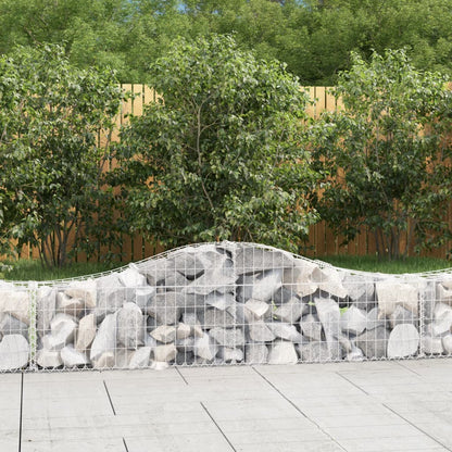 Cestas De Gaviones 12 Uds Forma De Arco Hierro 200x30x40/60 Cm_1