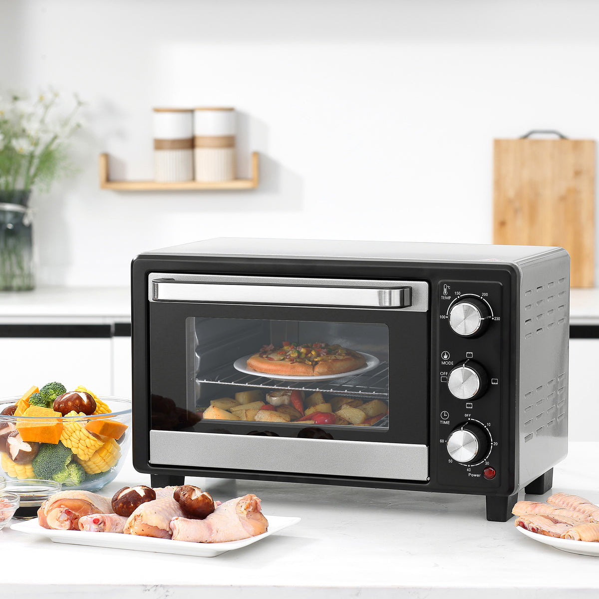 Horno Eléctrico Homcom Metal Plata 44x32x28.1 Cm_1