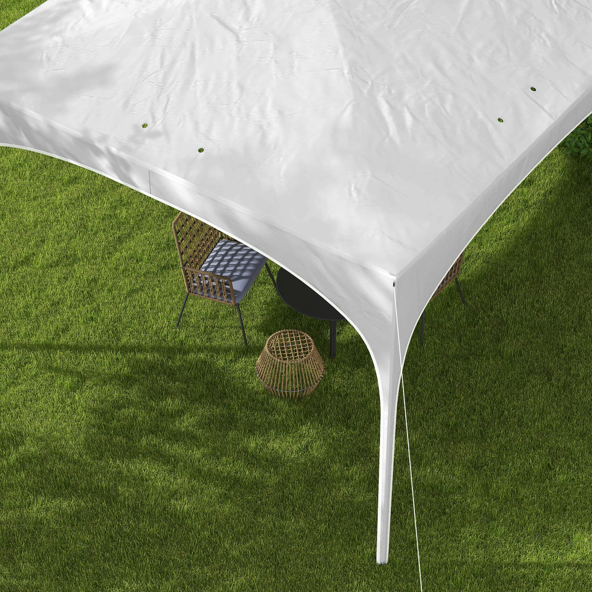 Carpa Plegable Outsunny Tela Oxford, Acero Blanco 295x295x255 Cm_3