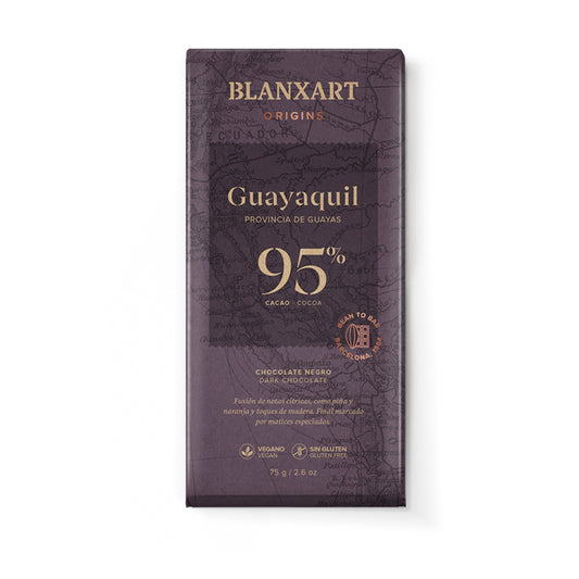 Chocolate Negro 95% Guayaquil Eco Vegano Sin gluten Blanxart 75g