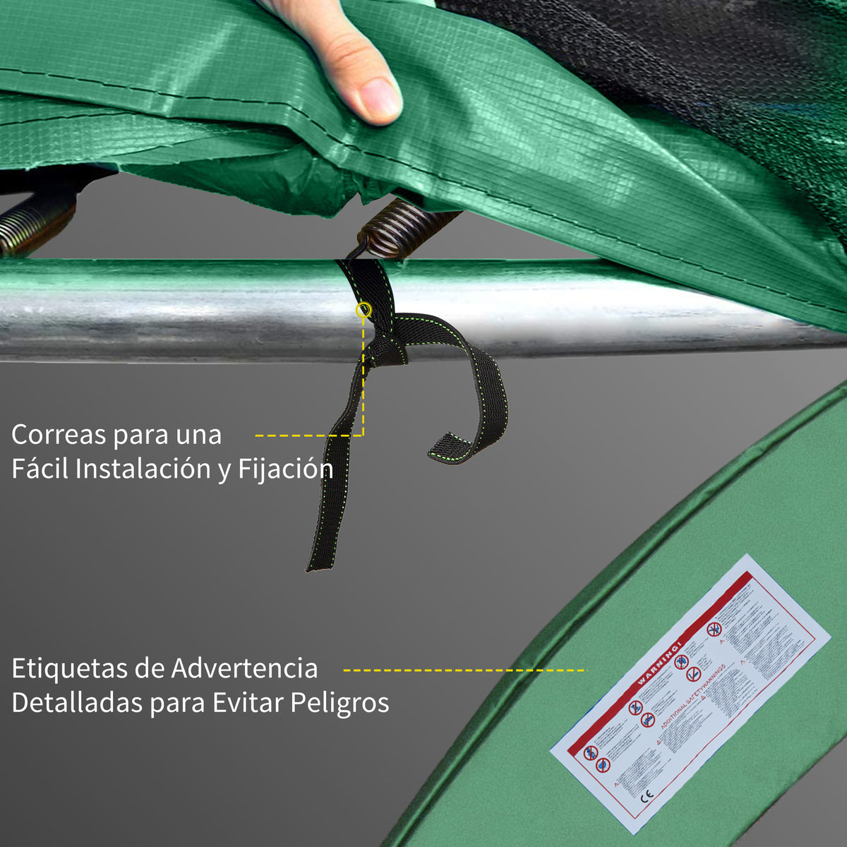 Cojín Borde Para Cama Elástica Homcom Verde Ø366 Cm_5