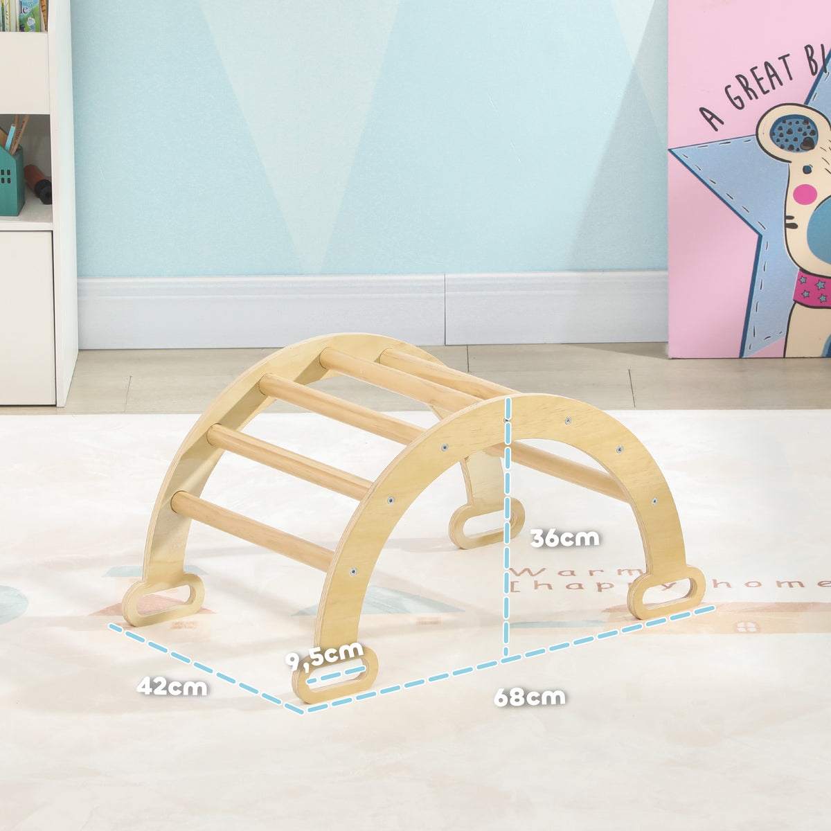 Aiyaplay Escalada Para Niños 2 En 1 Para Niños De 18-48 Meses 68x42x36cm Natural_2