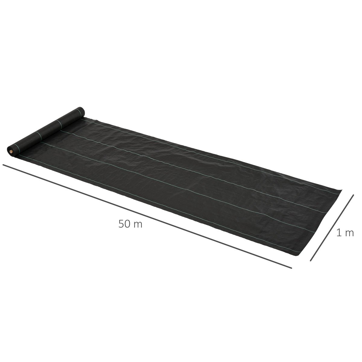 Rollo De Malla Geotextil Outsunny Negro 100x5000 Cm_2
