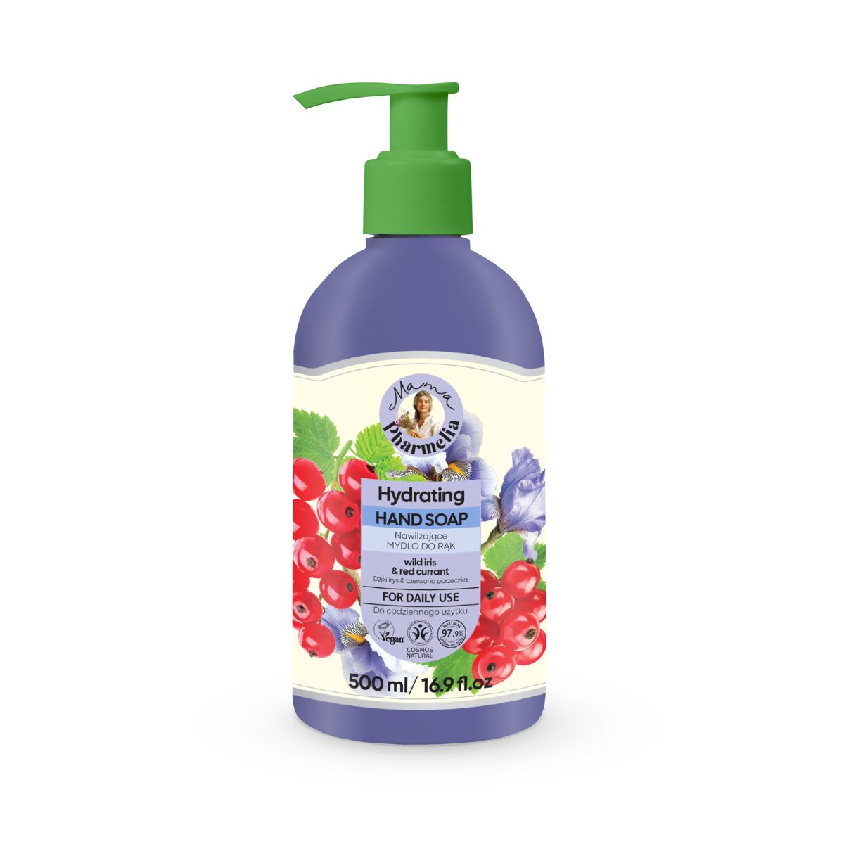 Jabón de Manos Hidratante con Lirio Silvestre y Grosella Roja, Mama Pharmelia, 500 ml