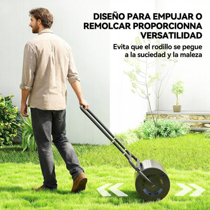 Rodillo Para Césped Outsunny Acero, Metal Negro 58x32.5x113cm_5