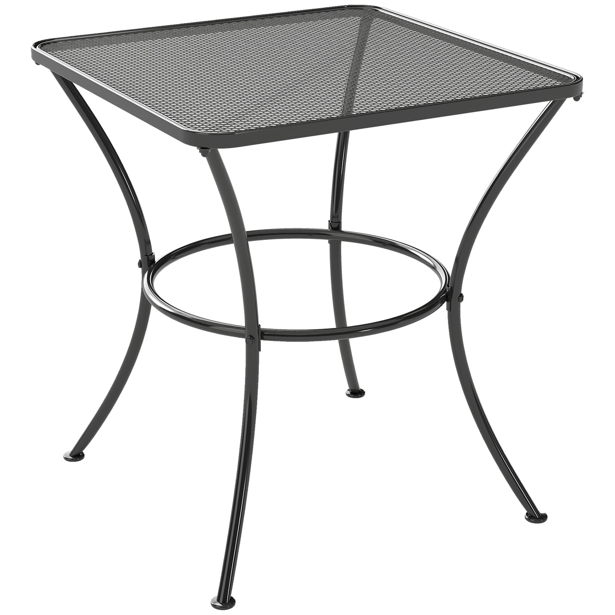 Mesa De Jardín Cuadrada Terraza Balcón Outsunny 45x45x50 Cm Negro_0