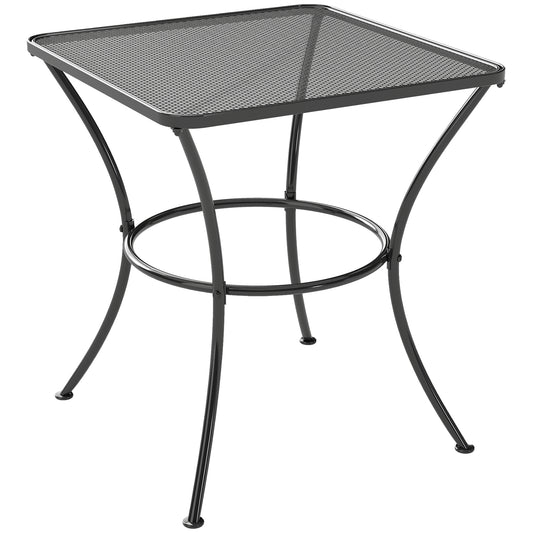 Mesa De Jardín Cuadrada Terraza Balcón Outsunny 45x45x50 Cm Negro_0