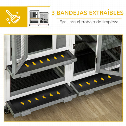 Conejera Pawhut Madera De Abeto, Acero Gris 110x50x86 Cm_5