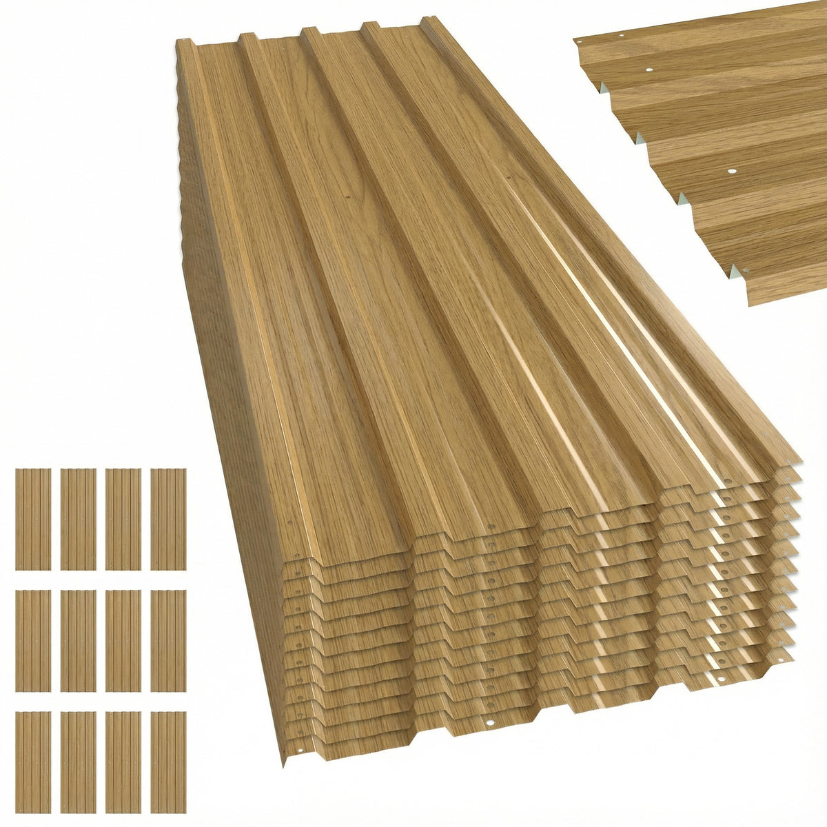 Paneles Acero Galvanizado Outsunny Acero Galvanizado Madera Natural 129x45 Cm_0