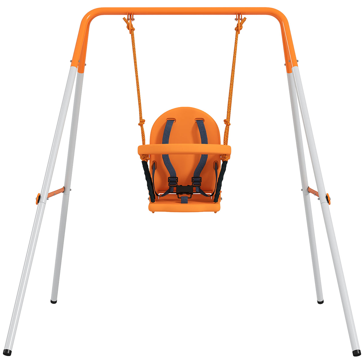 Columpio Para Bebés Outsunny Acero, Pe Naranja 122x146x122 Cm_0
