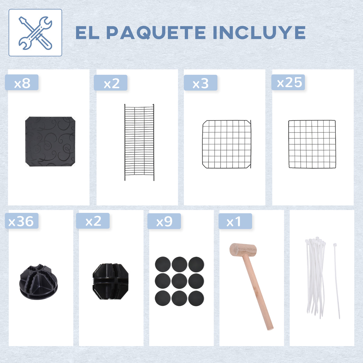 Valla Para Mascotas Pawhut Metal, Pp Negro 70x70x105 Cm_5