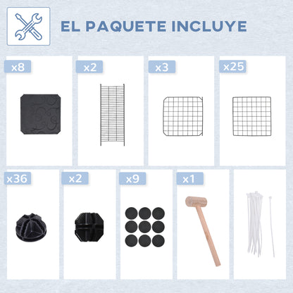 Valla Para Mascotas Pawhut Metal, Pp Negro 70x70x105 Cm_5